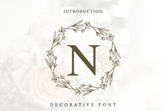 Nature Wreath Monogram: A Decorative Font for Editorial Design